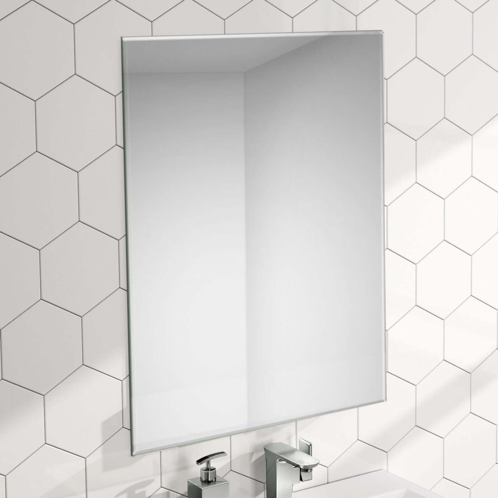 Buy Horizon Rectangular frameless mirror beveled edge (400 x 600mm) Online UK | HOUSE OF ENKI